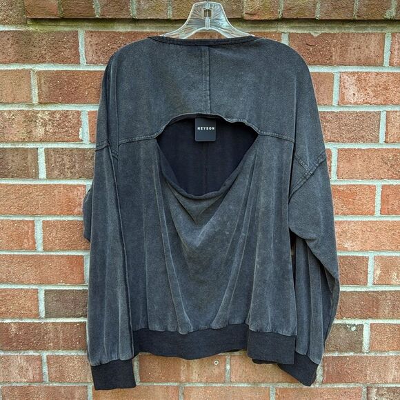 Heyson Sweatshirt Top, Walk, Don’t Run sz Large NWT Washed Black - Picture 8 of 14